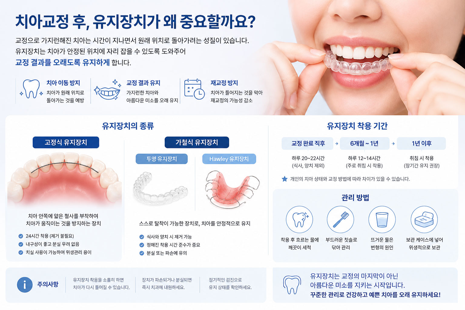 시청역 교정 유지장치 강북센트럴치과 – 가철식·고정식 교정 유지장치